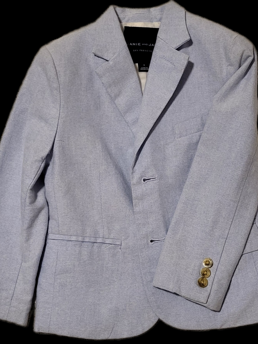 Janie and Jack Light Blue Blazer with Gold Buttons